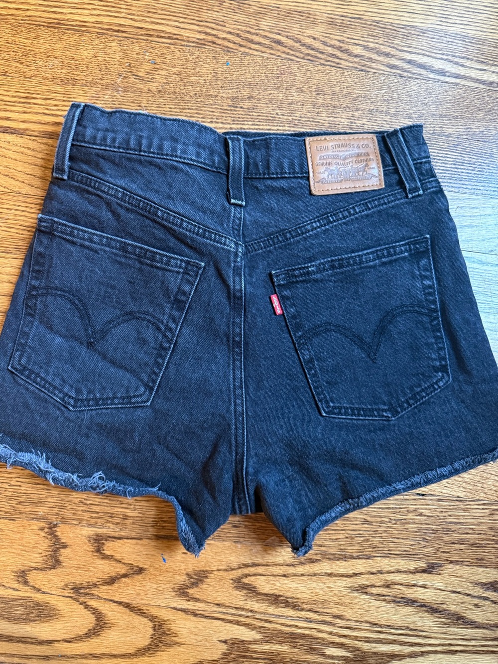 Levi's Black High-Rise Cutoff Denim Shorts